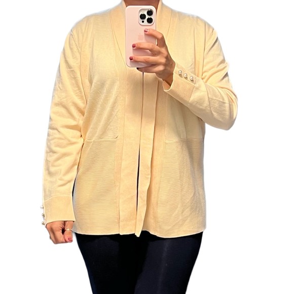 89th Madison Open- Front Cardigan Orange Size PXL - Picture 2 of 6